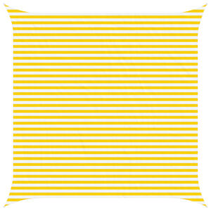 vidaXL Sončno platno Rumena in Bela 4,5 x 4,5 m 100% poliester Oxford