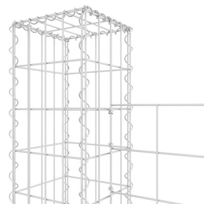vidaXL Gabion košara U-oblike z 8 stebri železo 860x20x200 cm