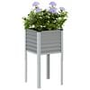 vidaXL Vrtna greda siva 45x45x88 cm jeklo