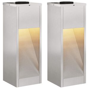 vidaXL Sončna LED svetilka za pot 2 kos Toplo bela 18 x 18 x 50 cm