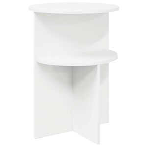 vidaXL Stranska miza Bela &Oslash; 39,5 x 55 cm Inženirski les