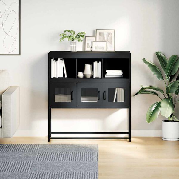 vidaXL Komoda antracitna 100,5x39x107 cm hladno valjano jeklo