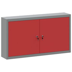 vidaXL Omarica za orodje s polico Rdeča in siva 100 x 20 x 55 cm