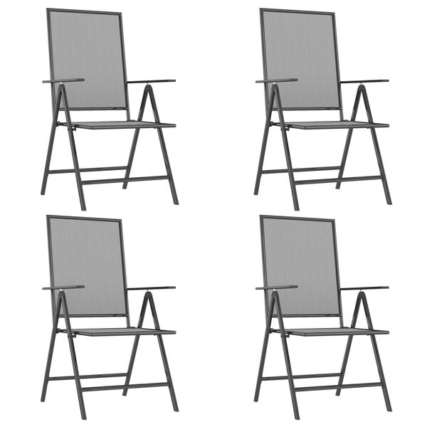 vidaXL Vrtna jedilna garnitura 5-delna antracitno jeklo