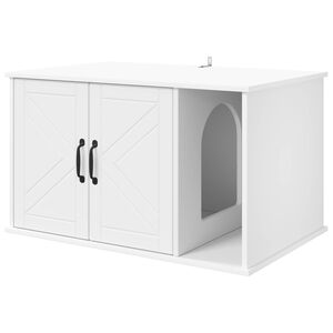 vidaXL Mačja hi&scaron;a Bela 85 x 55 x 50,5 cm Inženirski les