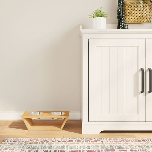 vidaXL Dvignjene posode za pse 35,5x18x10,5 cm bambus