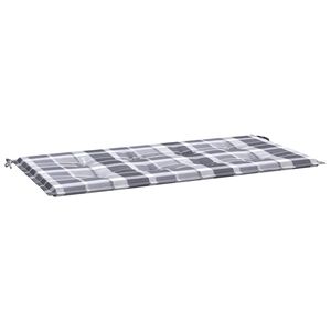 vidaXL Blazina za vrtno klop siva karo 120x50x3 cm oxford tkanina
