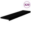 vidaXL Podloge za stopnice 20 kosov rjavo-črne 100x25x2 cm trdna hrastovina