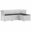 vidaXL 4-sedežna vrtna sofa z blazinami, rattan videz PP Bela