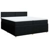 vidaXL Box spring postelja z vzmetnico črn 200x200 cm blago