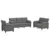 vidaXL Kavčna garnitura 3 pcs Temno siva Žamet