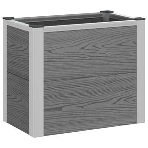 vidaXL Vrtna visoka greda Siva 50 x 30 x 42 cm WPC in aluminij