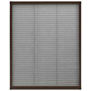 vidaXL Plise komarnik za okna aluminij rjav 80x100 cm