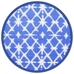 vidaXL Zunanja preproga ARAKIL modra in bela &Oslash;160 cm PP