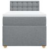 vidaXL Box spring postelja z vzmetnico svetlo siva 90x190 cm blago