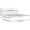 vidaXL Kovinski posteljni okvir z vzglavjem bel 200x200 cm