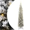 vidaXL Umetno božično drevo z LED lučkami Zelena in Bela 180 cm