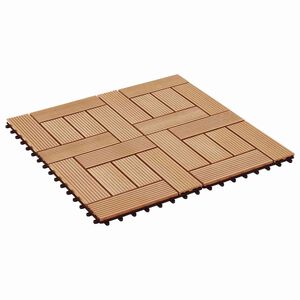 vidaXL Tla za teraso 22 kos Tikovina 30 x 30 cm WPC