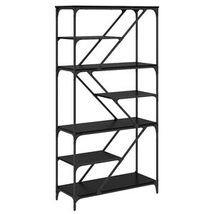 vidaXL Knjižna polica Črna Orehovina 91 x 36 x 176 cm Konstruiran les