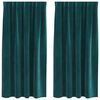 vidaXL Zatemnitvene zavese 2 pcs Temno zelena 140 x 175 cm Žamet