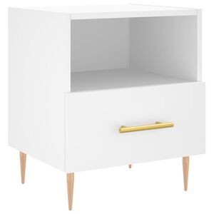 vidaXL Nočna omarica bela 40x35x47,5 cm inženirski les
