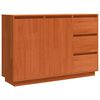 vidaXL Strani &scaron;al Rjav hrast 111 x 34 x 75 cm Masivno borovo les