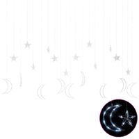 vidaXL Okrasne lučke zvezde in lune z daljincem 345 LED hladno bele