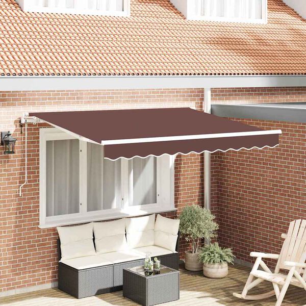 vidaXL Retraktilna tenda Rjava 250 x 200 cm blago