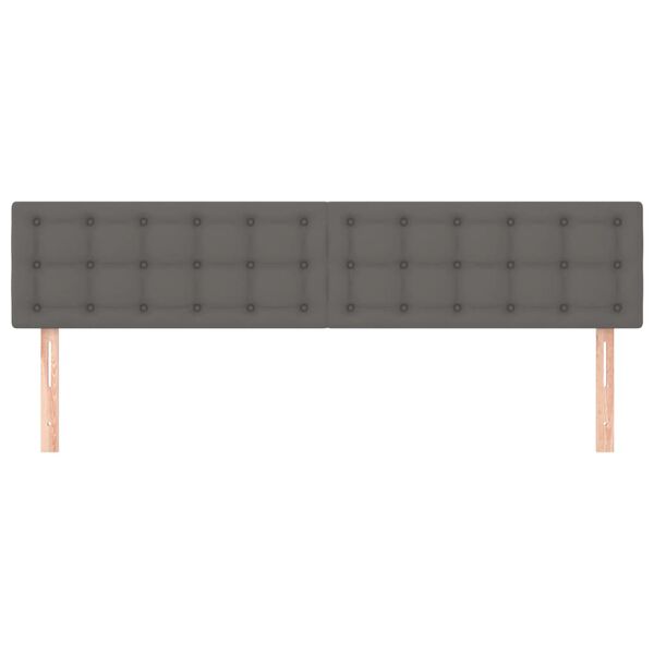 vidaXL Posteljno vzglavje 2 kosa sivo 80x5x78/88 cm umetno usnje