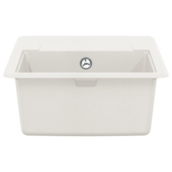 vidaXL Umivalnica Bela 560 x 460 mm 80% Kvarc in 20% Smola