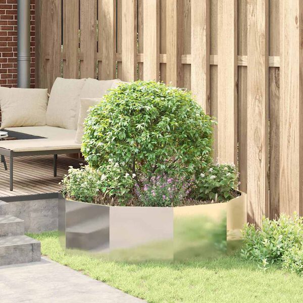 vidaXL Cvetlično korito srebrna 120 x 120 x 35 cm Nerjaveče jeklo