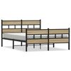 vidaXL Kovinski posteljni okvir brez vzmetnice sonoma hrast 135x190 cm