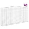 vidaXL Obokane gabion košare 4 kosa 400x50x200/220 cm pocinkano železo