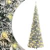vidaXL Umetna novoletna jelka s snegom pop-up 200 LED diod 210 cm