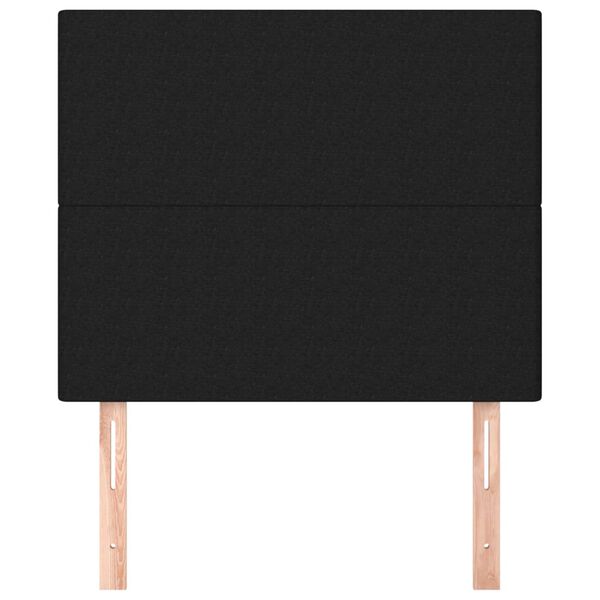 vidaXL Vzglavje postelje črno 90x5x118/128 cm blago