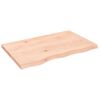 vidaXL Mizna plo&scaron;ča 80x50x(2-4) cm neobdelana trdna hrastovina
