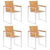 vidaXL Vrtni stoli 4 kosi z blazinami trdna tikovina