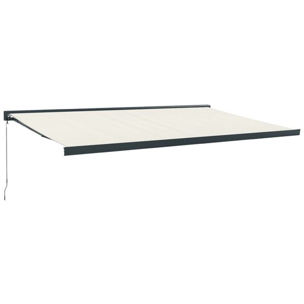 vidaXL Zložljiva tenda krem 5x3 m blago in aluminij