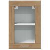 vidaXL Steklena viseča omarica “Lyon” artisan hrast 40x31x60 cm
