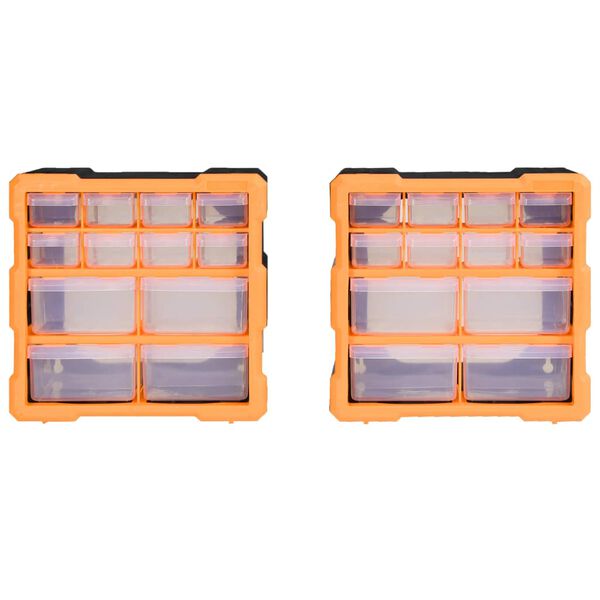 vidaXL Organizatorji z 12 predali 2 kosa 26,5x16x26 cm