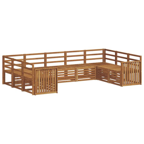 vidaXL Sedežne garniture 9 pcs Naravna Masiven les akacije