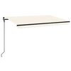 vidaXL Ročno zložljiva tenda z LED lučmi 450x300 cm krem
