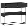vidaXL Konzolna mizica črna 90x35x80 cm inženirski les