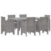 vidaXL Komplet za jedilnico v vrtu 7 pcs Svetlo siva Polt rattan