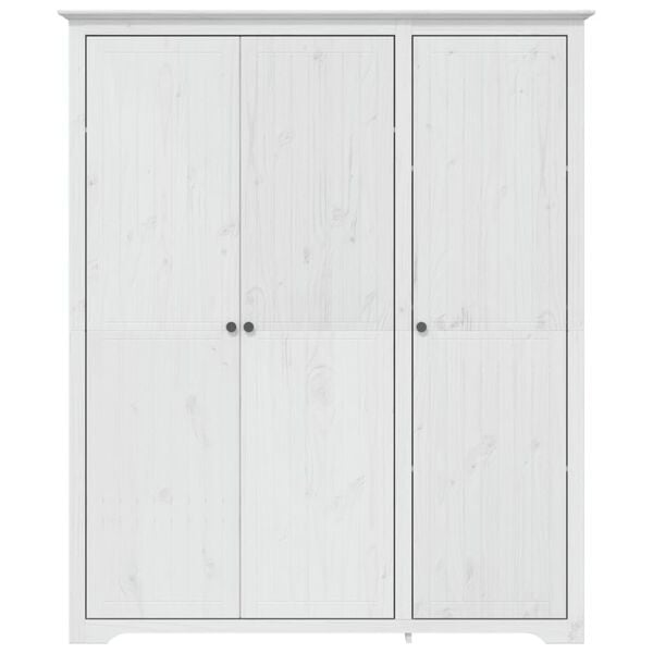 vidaXL Garderobna omara BODO bela 146x53,5x173 cm trdna borovina