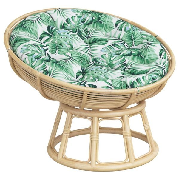 vidaXL Okrogla blazina vzorec listja &Oslash; 100 x 11 cm oxford tkanina