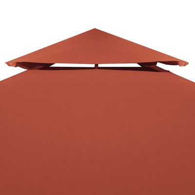 vidaXL Streha za paviljon 2-delna 310 g/m² 4x3 m terakota