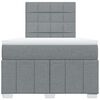vidaXL Boxspring postelja z vzmetnico svetlo siva 120x190 cm blago