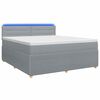 vidaXL Postelja boxspring z vzmetnico Svetlo siva 160 x 200 cm Blago