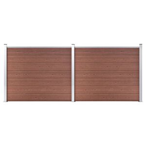 vidaXL Komplet ograjnih panelov WPC 353x146 cm rjav